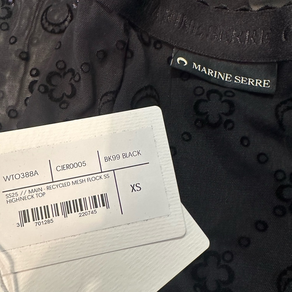 Marine Serre Black Mesh Highneck Top - Picture 5 of 5